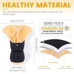 Kunstschaapsvacht Handschoenen voor Wandelwagen, Fleece Kinderwagen Hand Muff, Warm Kinderwagen Handwarmer, Winter Winddicht Wasserdicht Extra Dik Handschoen Kinderwagen, Zwart