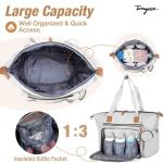 Luiertas met fopspeentas en aankleedonderlegger, schoudertas, multifunctionele babytas voor grote reis-luiertas voor mama en papa, geïsoleerde tassen (grijs)