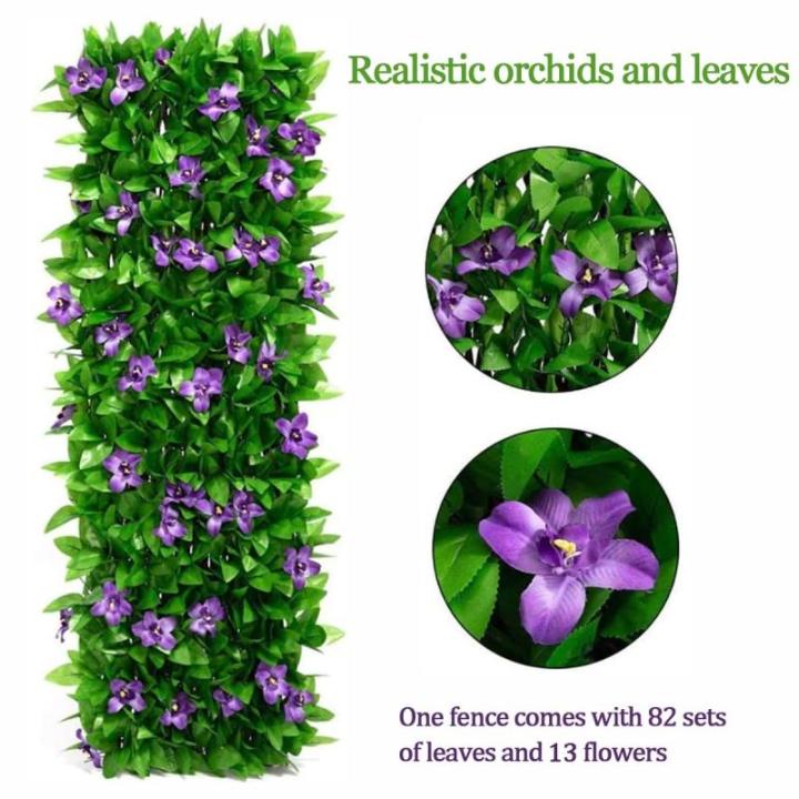 Inkijkbescherming voor tuin, balkon, inkijkbescherming, uitbreidbaar, uv-bestendig, decoratieve hekken, plantenwand, uitbreidbaar voor tuin, binnenplaats, balkon, 2 stuks