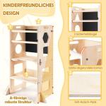 3-in-1 leertoren voor kinderen, inklapbare opstapkruk met bord, leertoren voor kinderen, voor keuken, tafel, badkamer