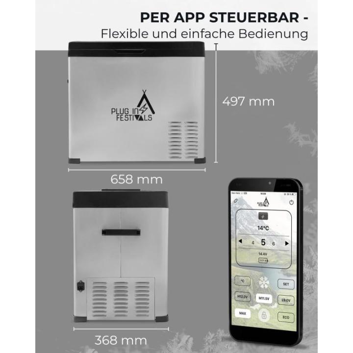 - Elektrische koelbox, compressor-vriesbox tot -20 graden, koelbox auto, campingkoelkast, powerstation om te koelen, 12 V, 230 V, 50 liter