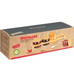 Rekje met jam, 1 standaard + 4 potjes/deksels/lepels, breedte: 38,5 cm, bamboe/glas/keramiek, Tapas + Friends, lichtbruin/wit, 69902260