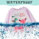 Babyslabbetje om te ontwenen, slabbetje met mouwen, 2 verpakkingen babyschort voor baby's van 2 tot 4 jaar, vlek- en geurwerend, blauw en groen, Roze en paars hert