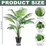Set van 2 kunstmatige nepplanten binnen decoratieve grote kunstmatige palmboom hoge plastic planten voor kantoor thuis binnen buiten decor (2 potten kunstmatige gele palm)
