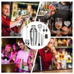 Cocktailshaker, 10 stuks, roestvrij staal, cocktailmixset met receptenboek, 750 ml, premium barkeeperset voor thuis, bar