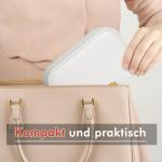 Make-uptas met verlichte spiegel, 3 kleuren ledlicht, draagbare organizer met scheidingswanden, wit, Moderne mode