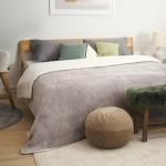 pluizige Sherpa deken - hoogwaardige deken, fleece deken, superzachte fleecedeken als bankhoes, sprei of woonkamerdeken, 130 x 150 cm, Grijs