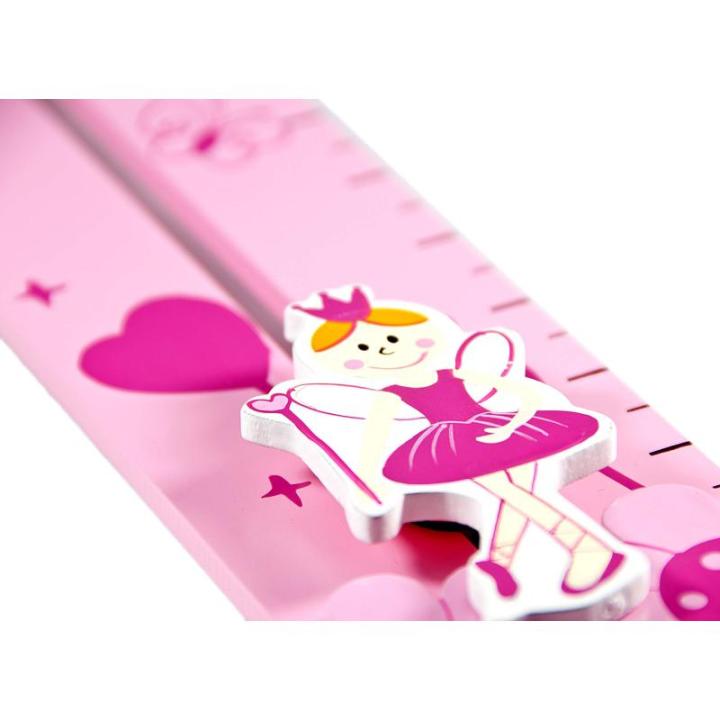Kindermeetlat, hout, roze, prinsessen voor meisjes, kinderkamer