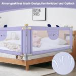 Bedhek, bedhekje voor kinderen vanaf 0-10 jaar, intrekbaar kinderbedhek, babybedhek, geschikt voor kinderbedden, ouderbedden en alle massief houten bedden (1,8 m)