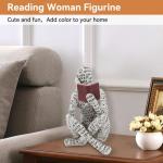 Lezende vrouw beeldje, hars abstracte lezing beeldje sculpturen innovatieve dame lezen pulp molding kantoor studie boekenplank ornamenten(EEN)