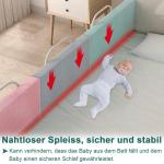 Bedhekje voor kinderen, 50 cm, 5 gaten, in hoogte verstelbaar, valbescherming voor kinderen, kinderbedhekje voor familiebed en kinderbed, 50 cm, zeegroen