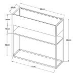 Plantenstandaard Joensuu bloemenstandaard met plank verhoogde plantenbak kruidenbed bloembak van staal 80x80x25 cm zwart