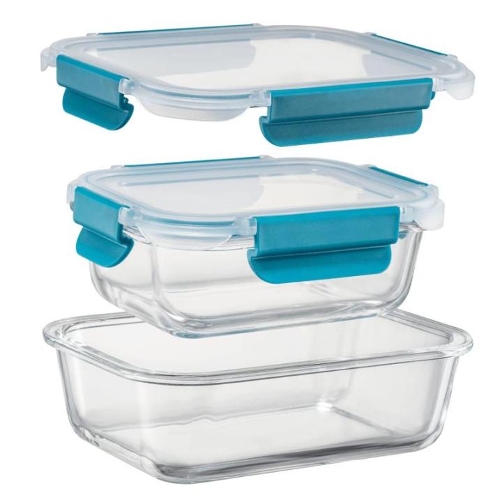 Glazen vershouddozen, set meal prep dozen voor levensmiddelen, 18 delen (9 containers, 9 transparante deksels) vaatwassers, magnetron- en vriezervriendelijk, lekvrij, BPA-vrij