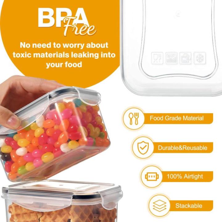 20PCS Voedselopslagcontainers met Deksels, Luchtdichte Plastic Voedselcontainers, 100% Lekvrij, Reuasable & Vaatwasser, Keuken & Pantry Organisatie