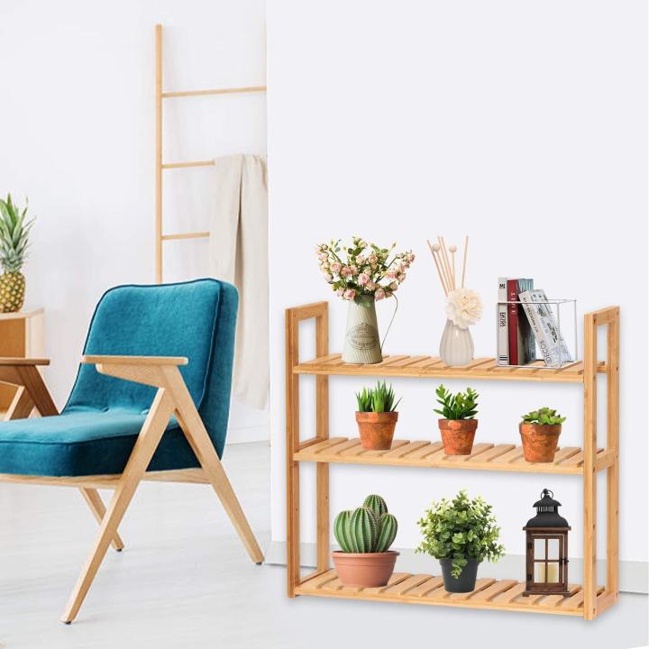 Bamboe badkamerrek, hangrek, keukenrek, 3-etages, opbergrek, plantenrek, wandkast, badkamerrek, handdoekhouder met in hoogte verstelbaar, voor badkamer, woonkamer, keuken, 60 x 15 x 54 cm