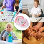Babyslabbetje om te ontwenen, slabbetje met mouwen, 2 verpakkingen babyschort voor baby's van 2 tot 4 jaar, vlek- en geurwerend, blauw en groen, Roze en paars hert