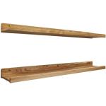 Handgemaakte set van 2 zwevende wandplanken, rustieke houten planken met lip, kinderboekenplanken, foto en fotorek voor slaapkamer, woonkamer, badkamer, keuken, kantoor (natuurlijk
