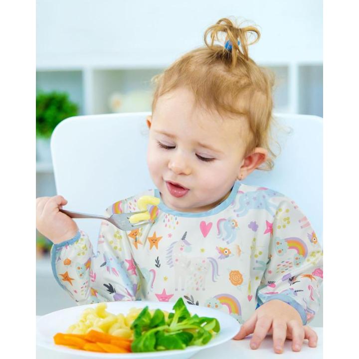 Slabbetjes met lange mouwen, 5 stuks, waterdicht, blouse, schilderen, voedingsschort, meerkleurig, 0-2 jaar
