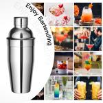 Cocktailshaker, 10 stuks, roestvrij staal, cocktailmixset met receptenboek, 750 ml, premium barkeeperset voor thuis, bar