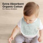 Babyslabbetjes voor jongens en meisjes, set van 8 biologisch katoenen slabbetjes om te tanden, slabbetjes, baby meisjes en jongens, grote slabbetjes voor zuigelingen, peuters (wild