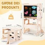 3-in-1 leertoren voor kinderen, inklapbare opstapkruk met bord, leertoren voor kinderen, voor keuken, tafel, badkamer