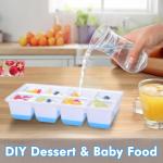 Grote Ijsblokjesvorm met Deksel, 2 Stuks Ijsklontjes Vorm Siliconen Ijsvormen BPA-vrij en Stapelbare, Ice Cube Tray Ijsblokjesmaker voor Cocktail Whisky Bier Babyvoedsel (Blauw)