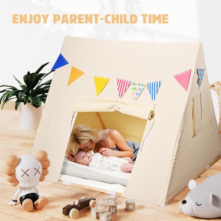 Driehoekige tent voor kinderen, binnentent, kinderspeelhuis, opvouwbare speeltent, zeildoek, kindertent voor meisjes en jongens