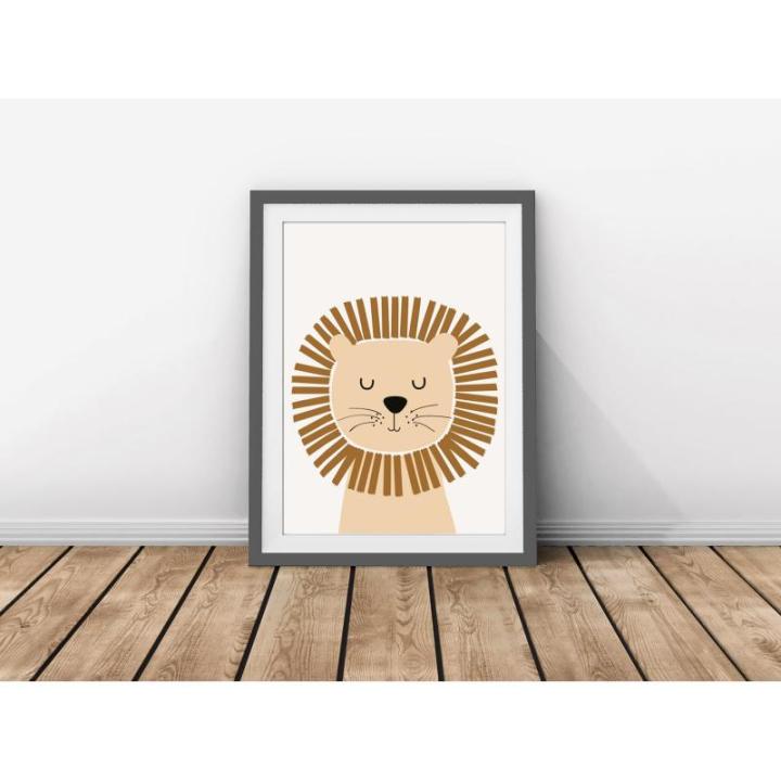 Poster kinderkamer, set van 6 afbeeldingen babykamer, boho safari regenboog A4 (K2)