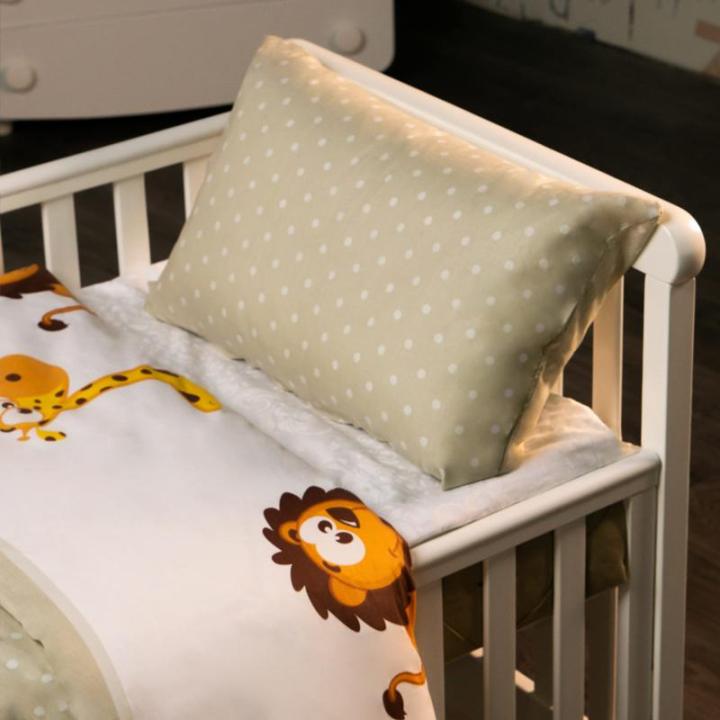 Kinderbeddengoed, set van 2 stuks, diermotief en geïntegreerde ritssluiting, van 100% katoen (renforcé-kwaliteit), dekbedovertrek 135 x 100 cm en kussensloop 60 x 40 cm, giraf en