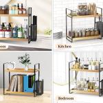 LEMIKKLE Make-up huidverzorging parfum organizer voor ijdelheid, badkamer organizer aanrecht, kruidenrek 2-laags houten lade organizer, toonbank organisatie en opslag voor dressoir, ijdelheid,
