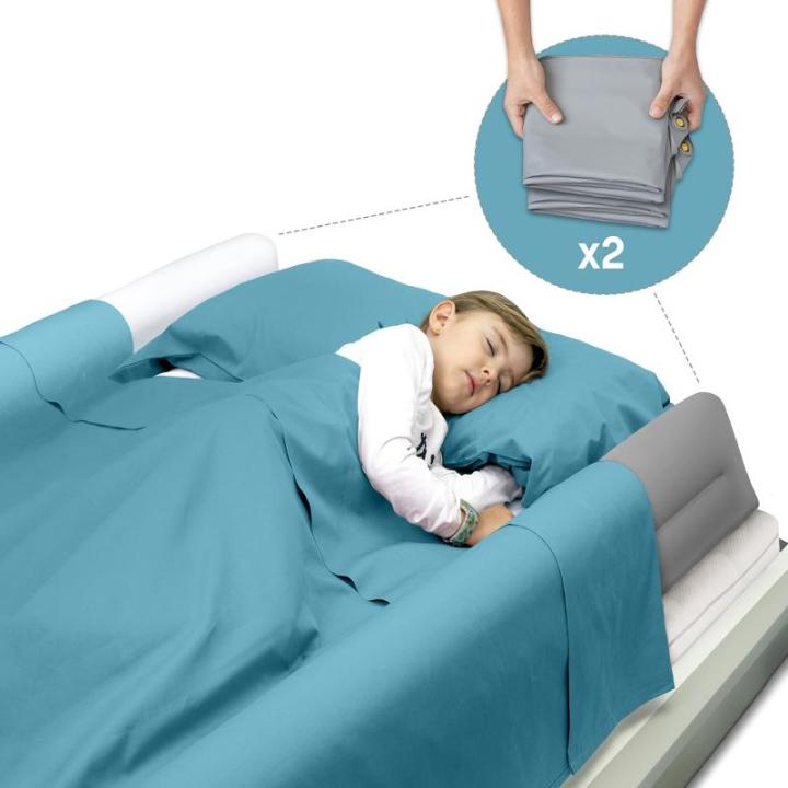 - Opblaasbare bedbumper voor kinderen - Kinderbescherming tegen vallen, opblaasbare reisbedrails, voor opvouwbare eenpersoons-, tweepersoons-, queensize-, kingsize- en Montessori-b