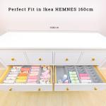 HEMNES Dubbele organizer voor IKEA-commode; het origineel; perfecte pasvorm; stabiele bodem; opbergsysteem voor luierbenodigdheden, kinderkleding, sokken, ondergoed; set van 8