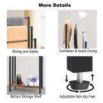 3-laags vrijstaand handdoekenrek, handdoekhouder metalen ladder handdoekhouder droogstandaard met 3 handdoekrails en opbergplank, badkameraccessoires organizer voor badopslag en handdoeken, washandjes, bruin