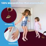 Matrasbeschermer, waterdicht, 90 x 200 cm, incontinentie-hoeslaken, ademend, matrasbescherming, hoeslakens, incontinentie-onderlegger, wasbaar op 60 °C, rood
