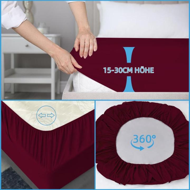 Matrasbeschermer, waterdicht, 90 x 200 cm, incontinentie-hoeslaken, ademend, matrasbescherming, hoeslakens, incontinentie-onderlegger, wasbaar op 60 °C, rood