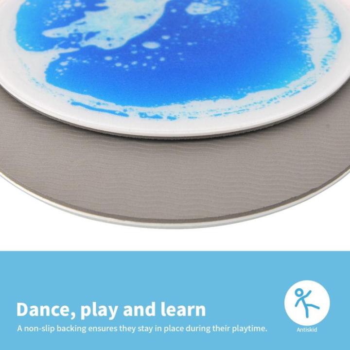 9 stuks ronde sensorische vloertegels voor kinderen, peuters en kinderen, kleurrijke vloeibare sensorische activiteitenmat voor actief spelen en decoratief
