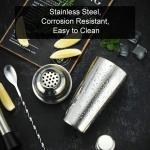 Cocktailshaker, 10 stuks, roestvrij staal, cocktailmixset met receptenboek, 750 ml, premium barkeeperset voor thuis, bar