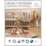 Wikkeldeken voor babyzitje, 100% Oeko-Tex-materialen, ideaal voor herfst en winter, bloemengroen (Made in EU), babydeken voor kinderzitje of kinderwagen, behaaglijke deken voor bab