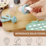 Set van 2 babypap, invriescontainers en 3 stuks babyfruitzuigers met 3 maten zakken, siliconen ijsblokjeshouder baby fruitzuiger, aanvullende voeding, invriezen container voor baby
