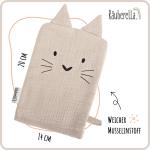 Washandjes set van 3 mousseline 100% katoen (roze-beige-lila)