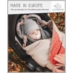 Wikkeldeken voor babyzitje, 100% Oeko-Tex-materialen, ideaal voor herfst en winter, bloemengroen (Made in EU), babydeken voor kinderzitje of kinderwagen, behaaglijke deken voor bab