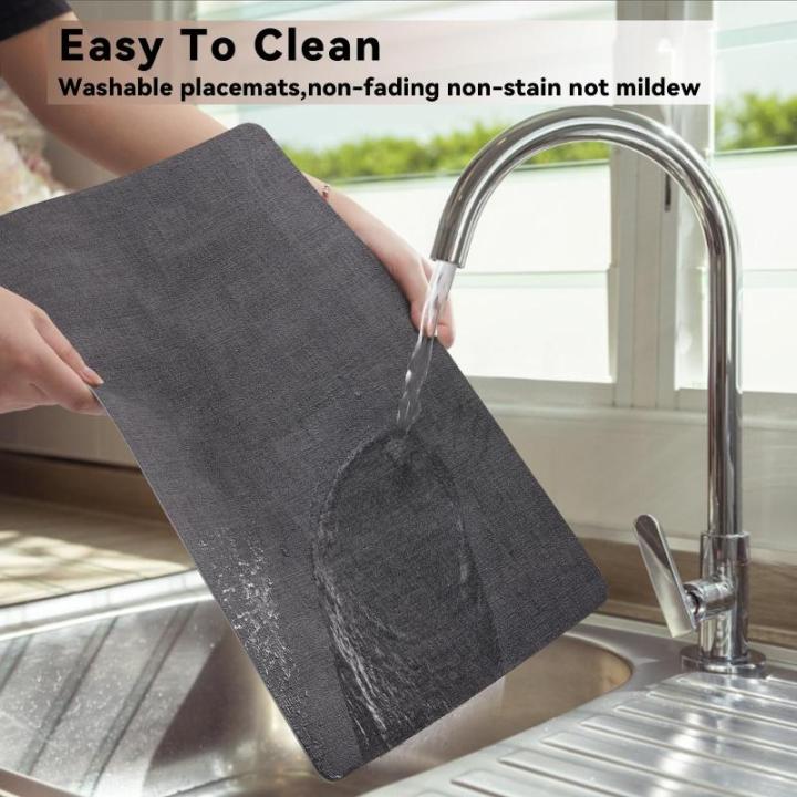, afwasbaar, dubbelzijdige , kunstleer, antifouling en antislip placemat, lederlook, afwasbaar, voor restaurant, eettafel