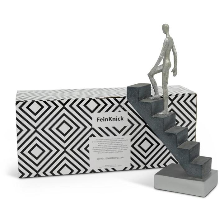 Decoratiefiguur "Top of The Rock" - decoratie als motivatie & symbool voor succes van marmeren 29 cm - modern figuur als standbeeld voor decoratie woonkamer, bureau decoratie & kan