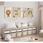 Afbeeldingen kinderkamer decoratie | babykamer poster safari dieren | poster A4 zonder fotolijst | wandafbeeldingen jongens | kinderkamer wanddecoratie dierfoto's
