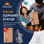 Olifantenbeeldje, tuindecoratie, irrigatieolifant, figuur op zonne-energie, LED-verlichting, cadeaus voor vrouwen, verjaardagscadeaus voor vrouwen, olifantendecoratie voor terras,
