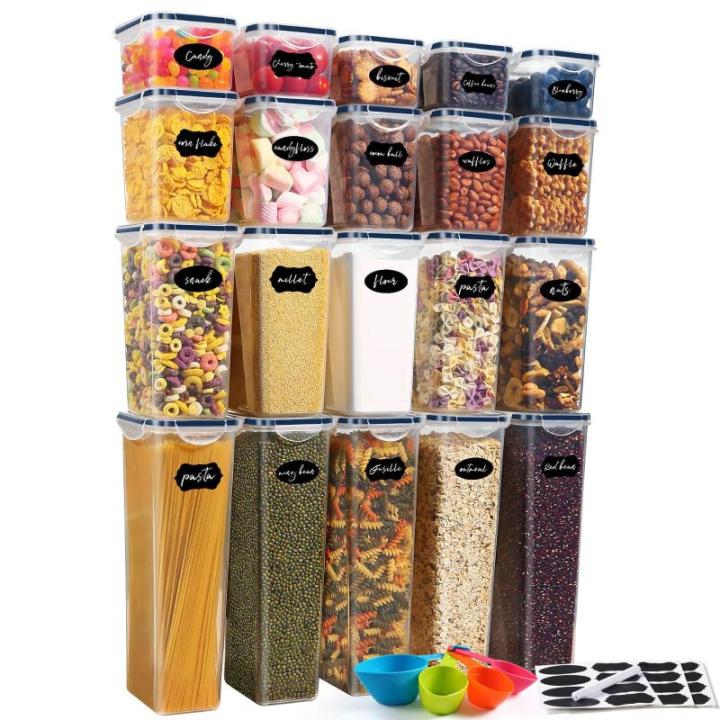 20PCS Voedselopslagcontainers met Deksels, Luchtdichte Plastic Voedselcontainers, 100% Lekvrij, Reuasable & Vaatwasser, Keuken & Pantry Organisatie