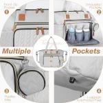 Luiertas met fopspeentas en aankleedonderlegger, schoudertas, multifunctionele babytas voor grote reis-luiertas voor mama en papa, geïsoleerde tassen (grijs)