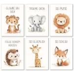 Affirmatiefoto's, set van 6 A4-posters, afbeeldingen voor kinderkamer, babykamer, decoratie, affirmatieposter, wandposter