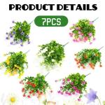 7 bundels uv-bestendige bloemen kunstplanten outdoor plastic bloemen decoratie, voor feest, tuin, bruiloft, tuindecoratie