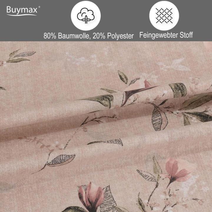 Beddengoed 200 x 200 cm, 80% katoen, 20% polyester, 3-delige dekbedovertrekset, 200 x 200 cm met 2 kussenslopen van 80 x 80 cm, Öko-Tex katoenmix met ritssluiting